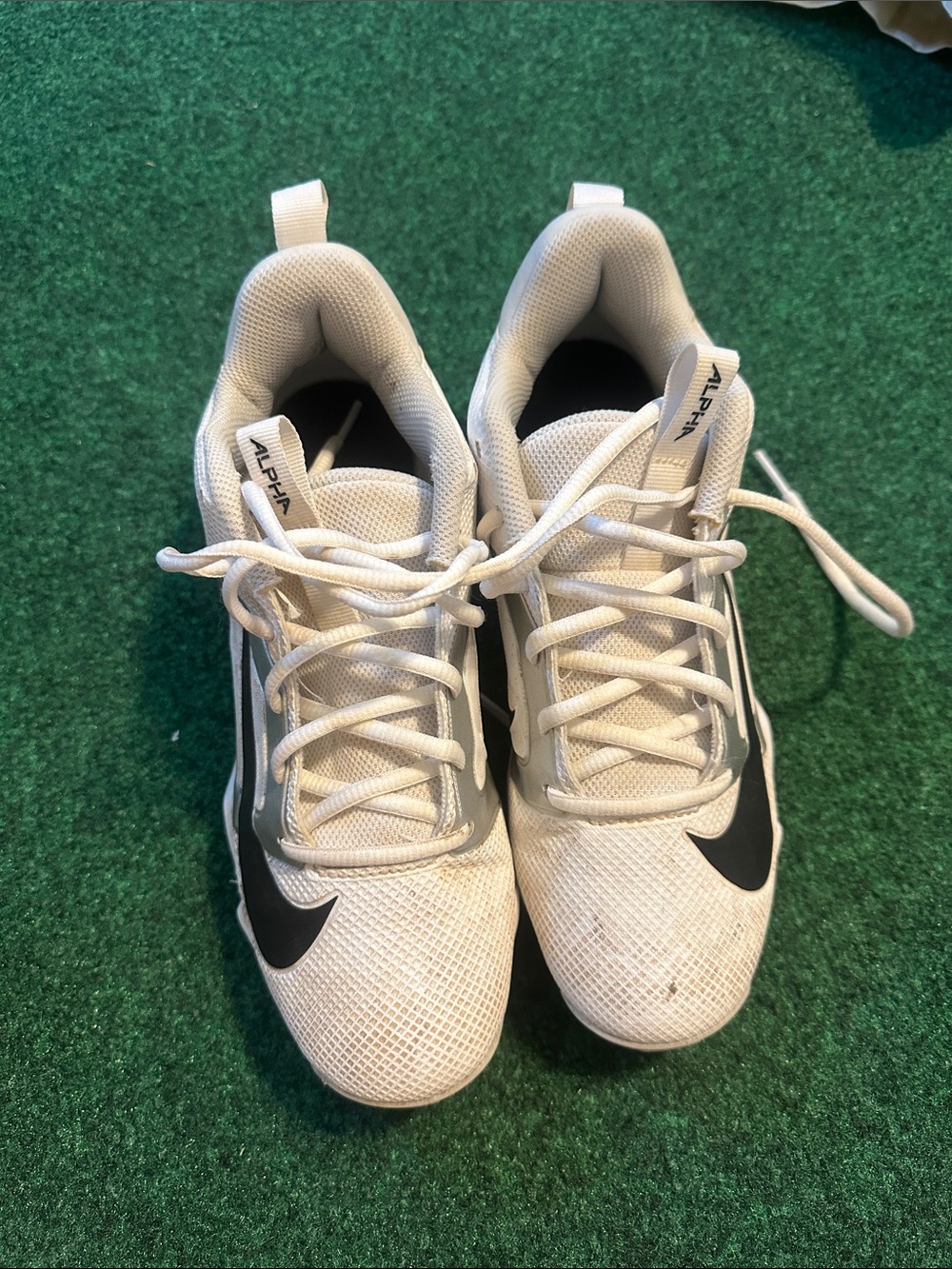 Nike Kids White and Black Alpha Cleats